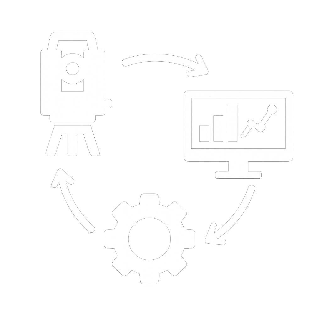 ワークフロー図：計測→解析→活用
